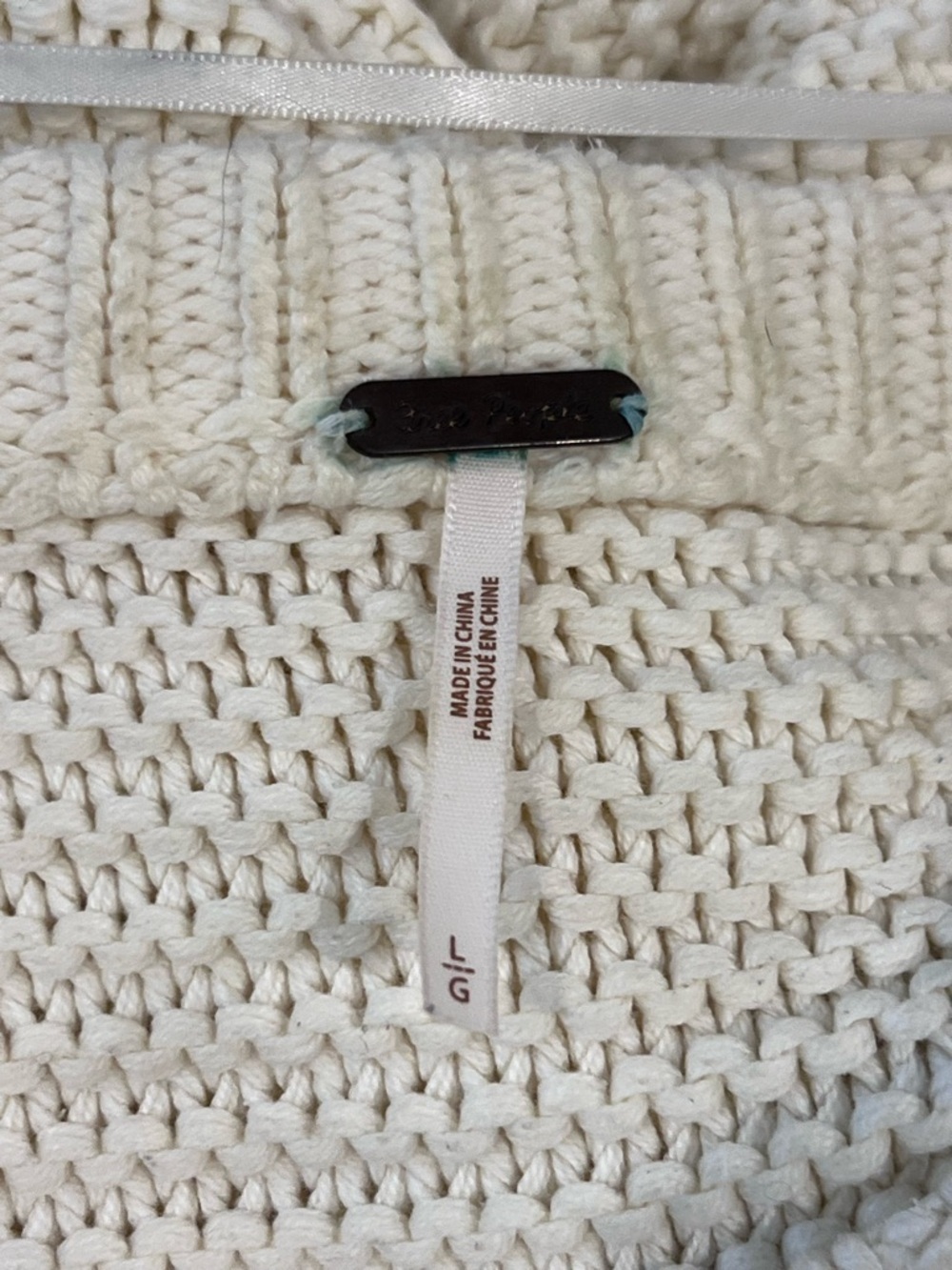 Free People Ivory Cable Crewneck Sweater - Picture 4 of 4